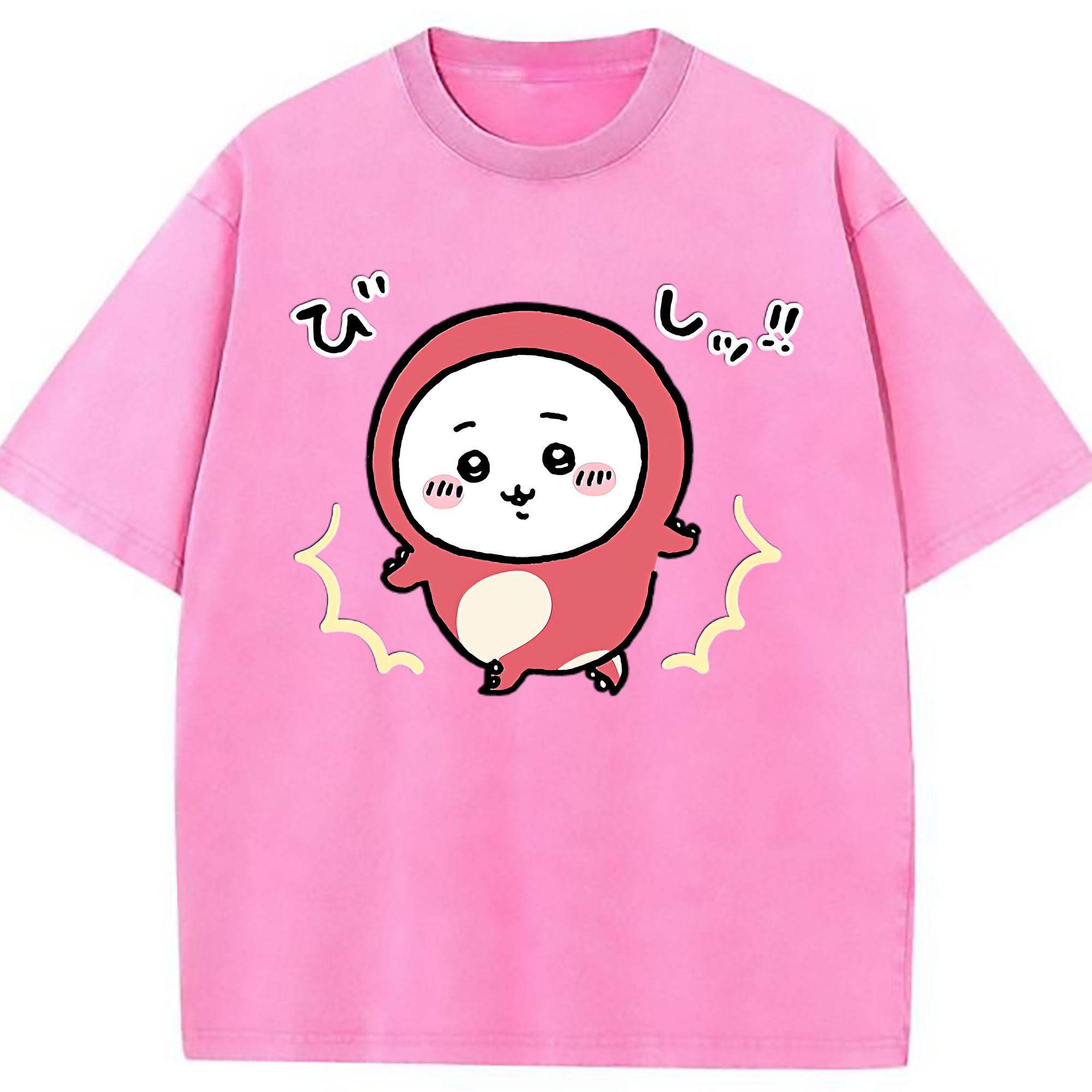 （画像用） ちいかわ ちいかわ Chii-kawa chiikawa 綿100% ヴィンテージ風 半袖Tシャツ（フロントプリント）